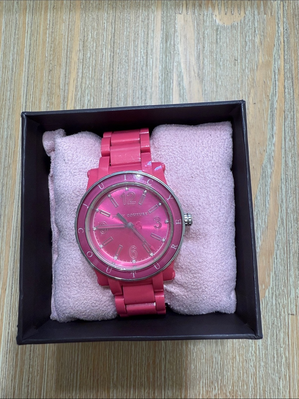 Juicy Couture Hot Pink Metal Bracelet Watch